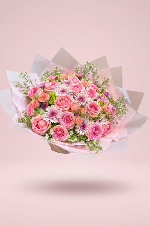 Pink Rose & Chrysanthemum Bouquet