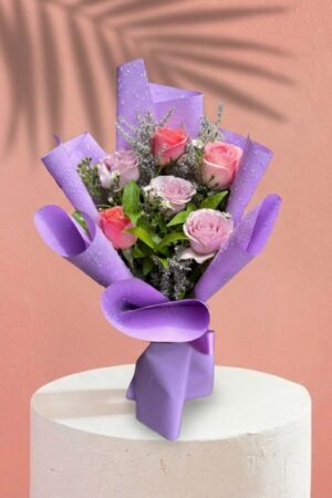 Violet Enchantment: Pink & Lavender Roses