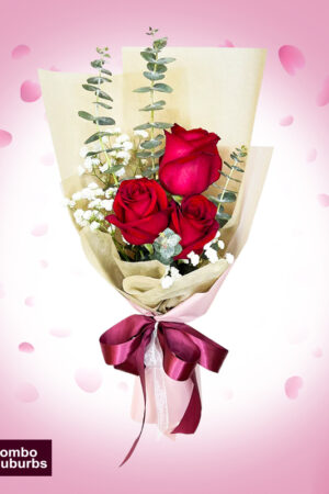 Golden Glow: Classic Red Rose Trio