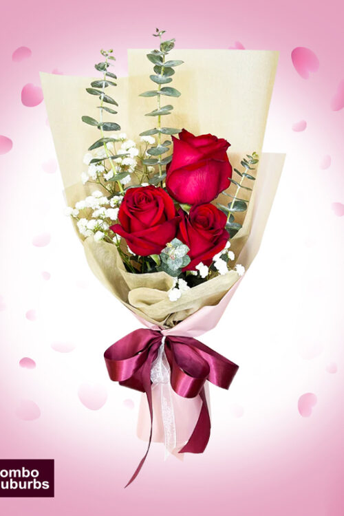 Golden Glow: Classic Red Rose Trio